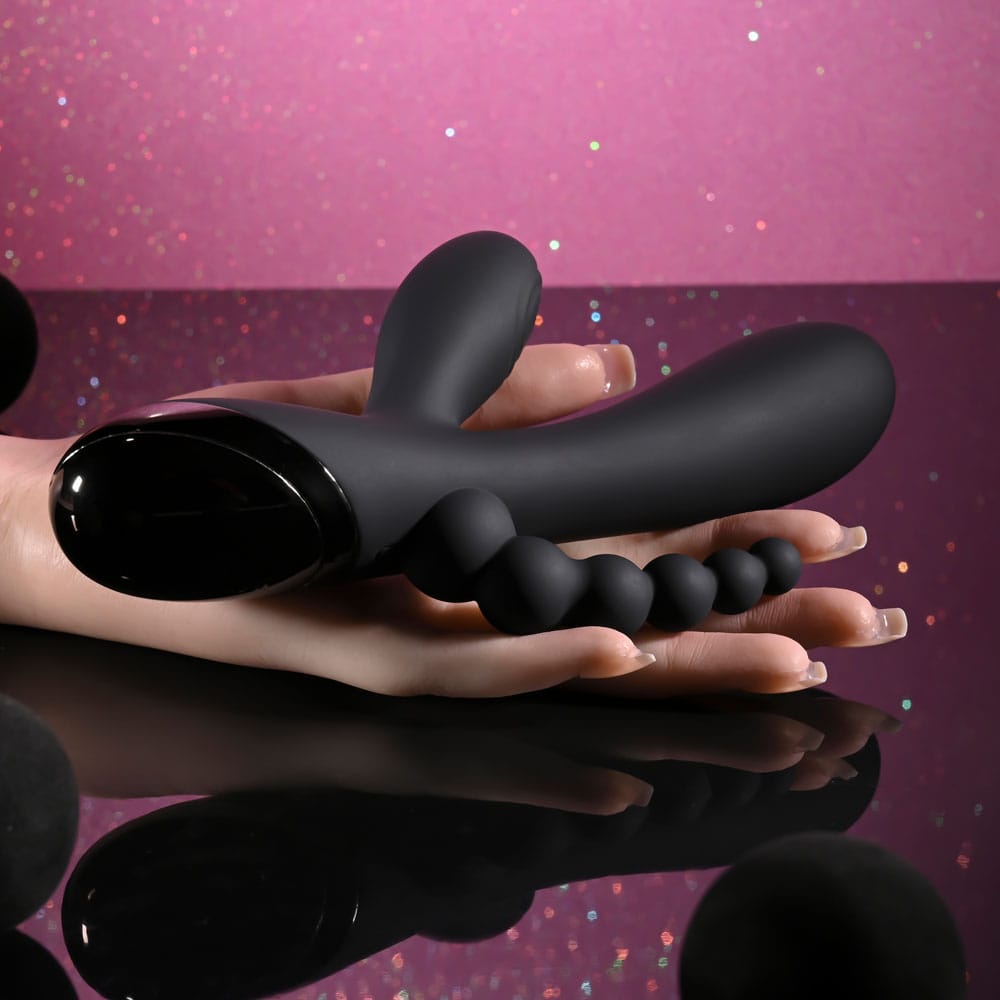Selopa TRIPLE ACES - Black 19.7 cm USB Rechargeable Triple Stimulator Vibrator