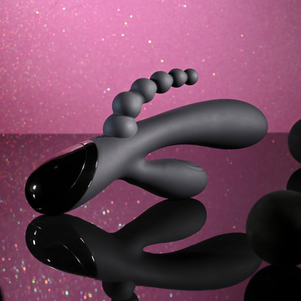 Selopa TRIPLE ACES - Black 19.7 cm USB Rechargeable Triple Stimulator Vibrator