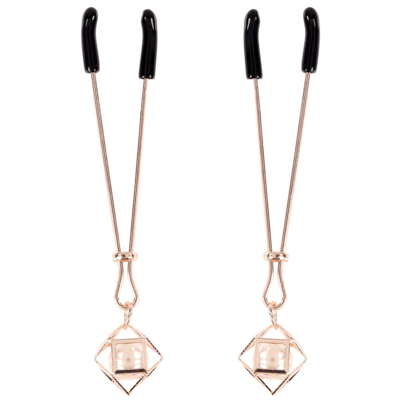 Sex & Mischief Brat Pearl Nipple Clips - Rose Gold - Set of 2