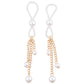 Sex & Mischief Pearl Nipple Ties - Gold/Pearl Nipple Restraints - Set of 2