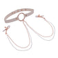 Sex & Mischief Peaches n CreaMe Collar with Nipple Clamps - Peach Nipple Restraints