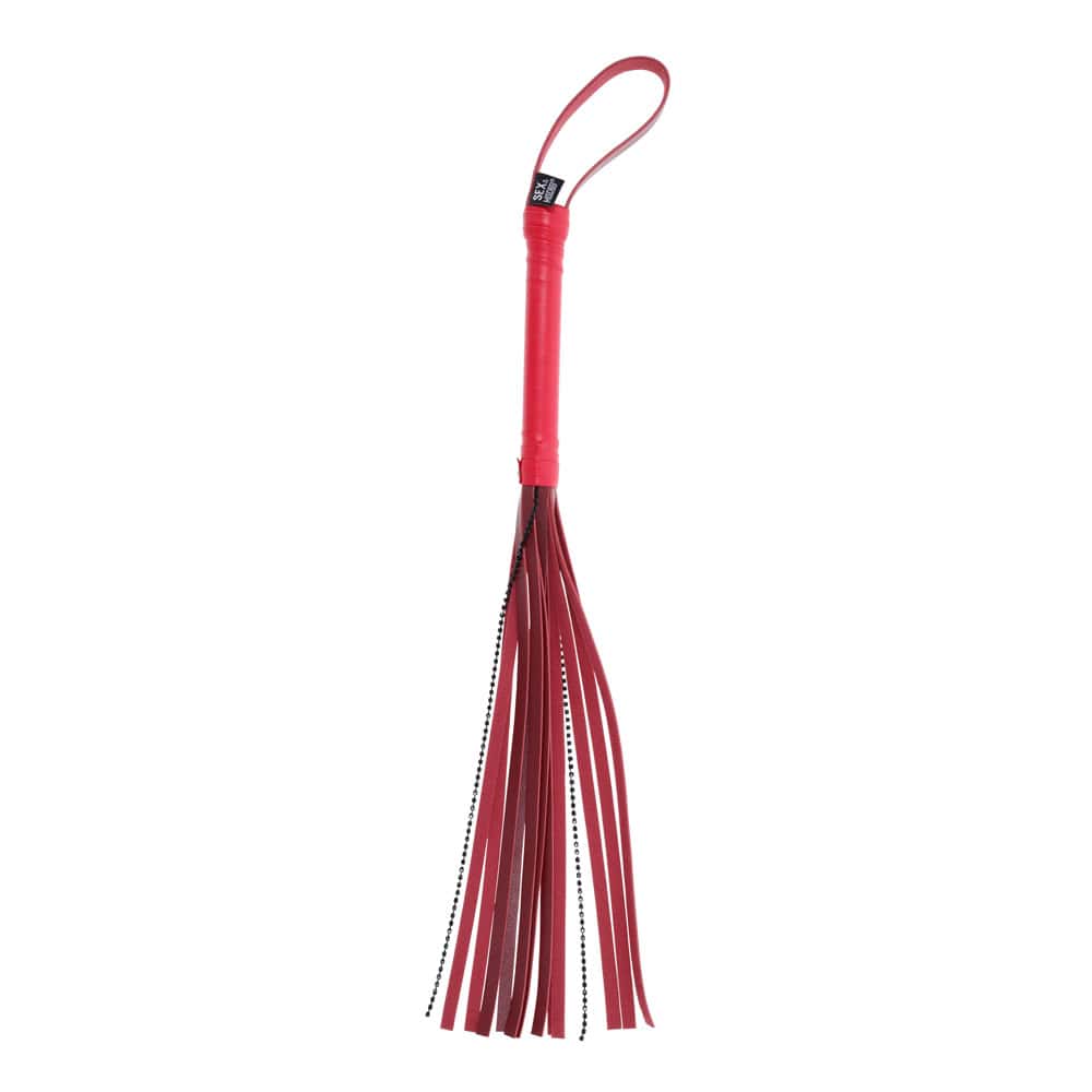 Sex & Mischief Exs & Ohs Crystal Flogger - Red Flogger Whip
