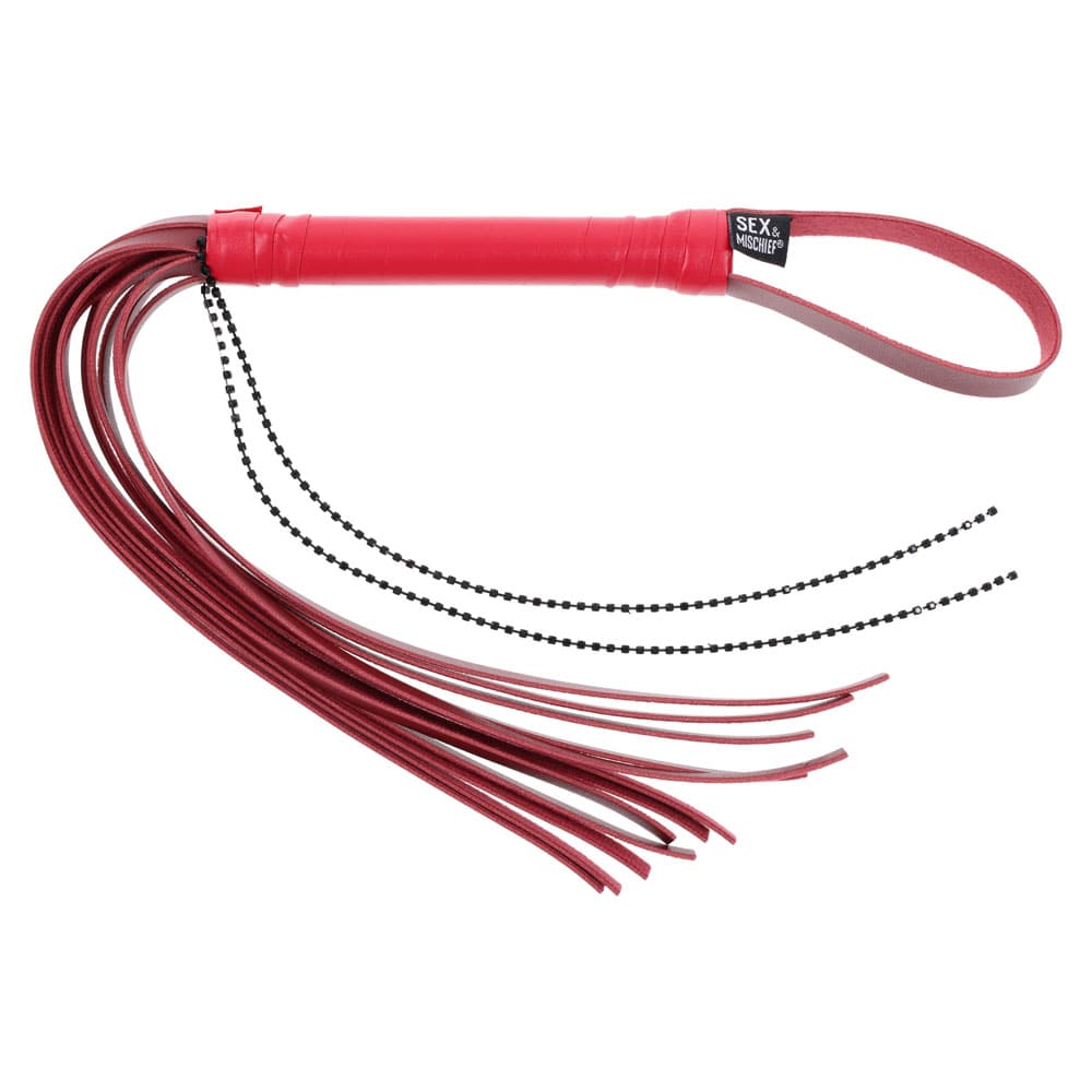 Sex & Mischief Exs & Ohs Crystal Flogger - Red Flogger Whip