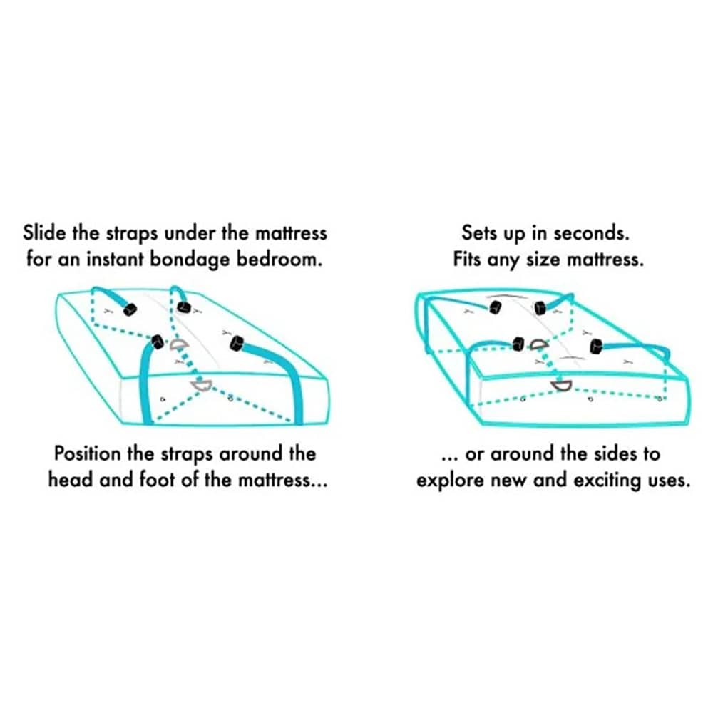 Sex & Mischief Bed Bondage Restraint Kit - Under the Bed Restraint System
