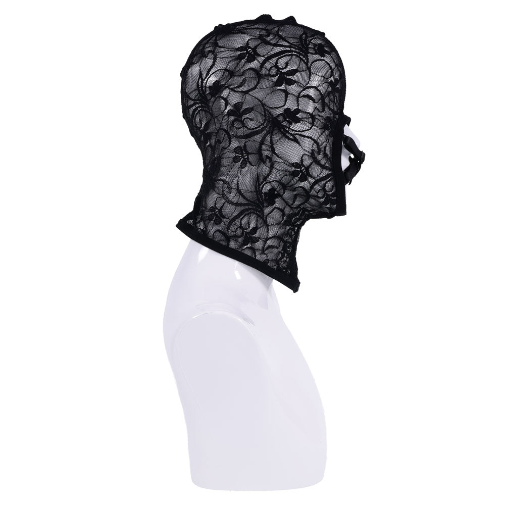 Sex & Mischief Lace Hush Hood - Black Hood