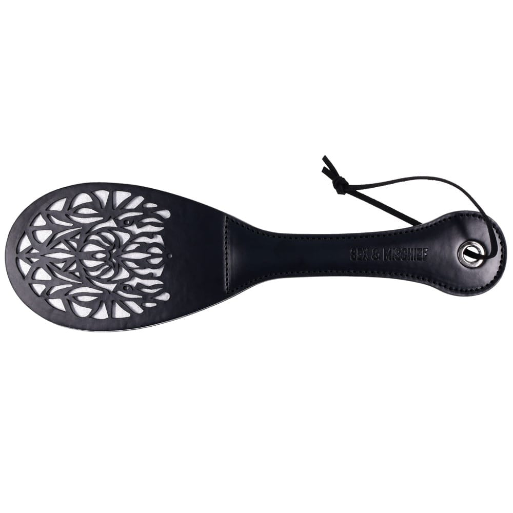 Sex & Mischief Lace Spanker - Black Spanking Paddle