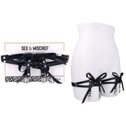 Sex & Mischief Laced Up Garters - Black Garters