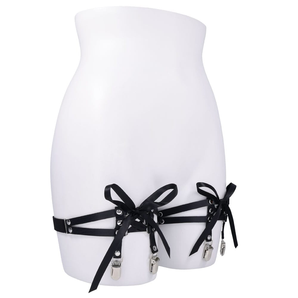 Sex & Mischief Laced Up Garters - Black Garters