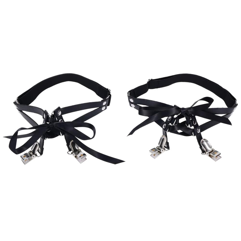 Sex & Mischief Laced Up Garters - Black Garters
