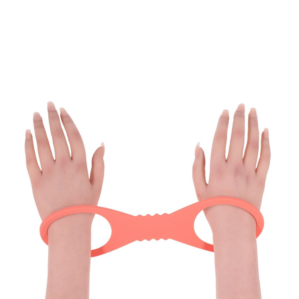 Sex & Mischief Peaches n CreaMe Large Silicone Cuffs - Peach Large Silicone Restraints