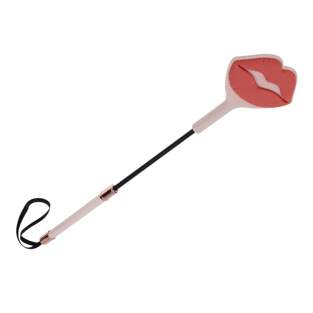Sex & Mischief Peaches n CreaMe Kiss Crop - Peach Lip Tipped Crop Whip