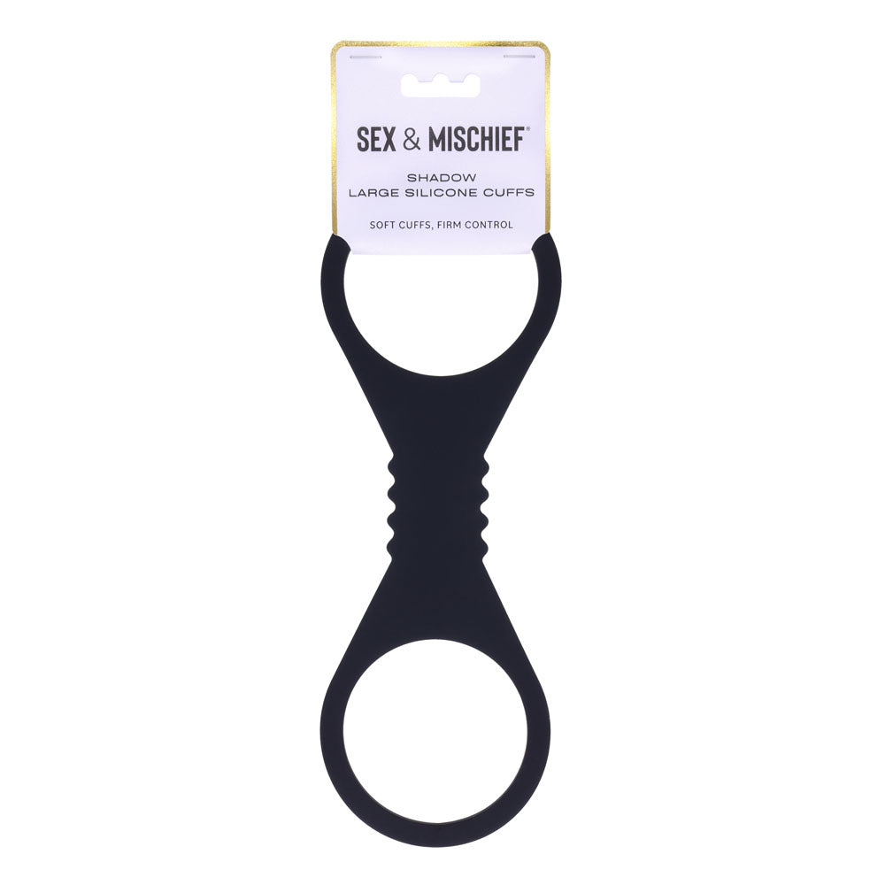 Sex & Mischief Shadow Large Silicone Cuffs - Black Large Restraints