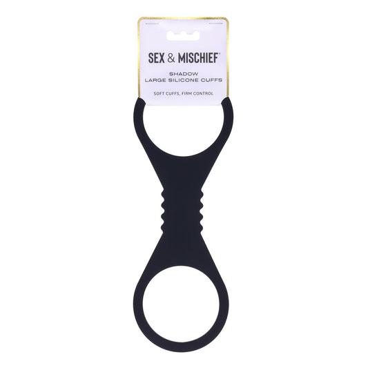 Sex & Mischief Shadow Large Silicone Cuffs - Black Large Restraints