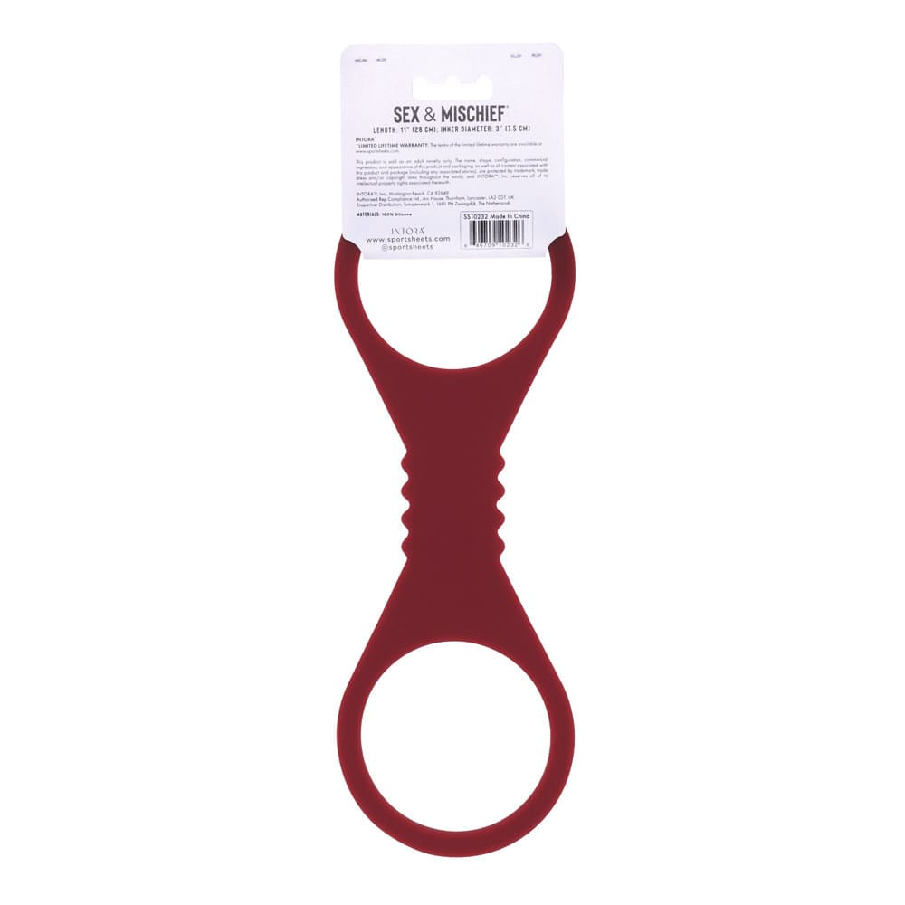 Sex & Mischief Enchanted Large Silicone Cuffs - Burgundy Large Restraints