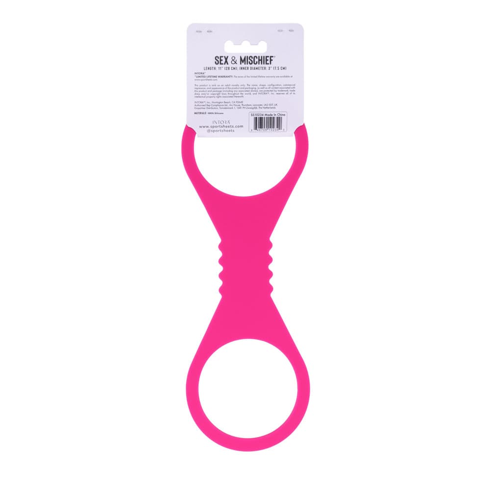 Sex & Mischief Large Hot Pink Silicone Cuffs - Hot Pink Large Restraints