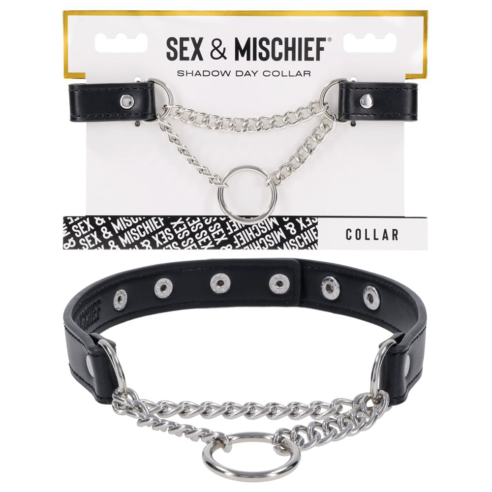 Shadow Day Collar: Elegant Black Faux Leather Accessory