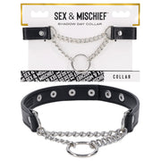 Shadow Day Collar: Elegant Black Faux Leather Accessory