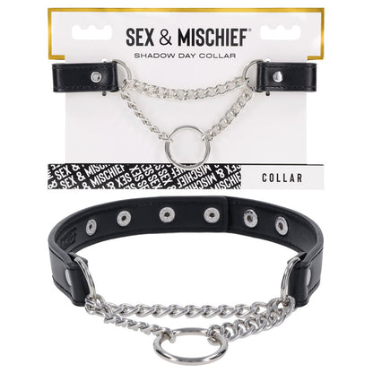Shadow Day Collar: Elegant Black Faux Leather Accessory
