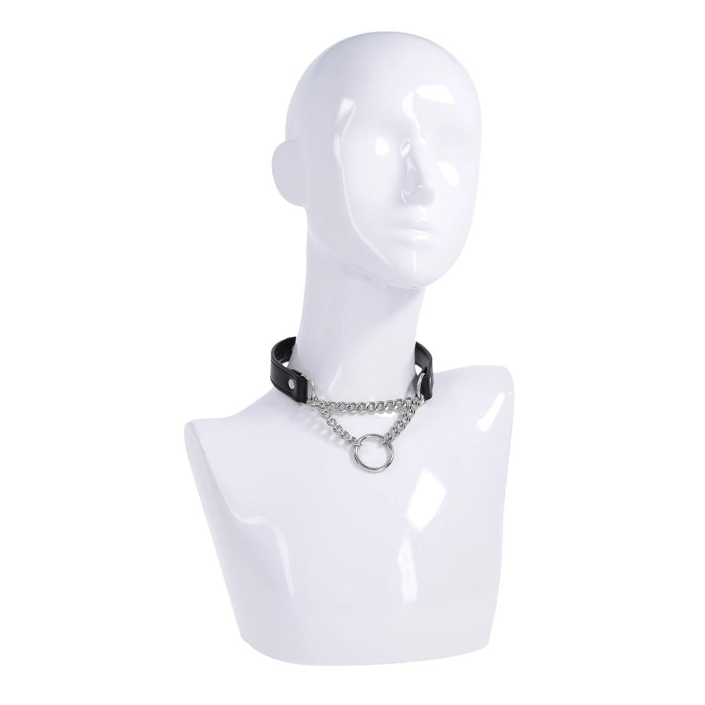 Shadow Day Collar: Elegant Black Faux Leather Accessory