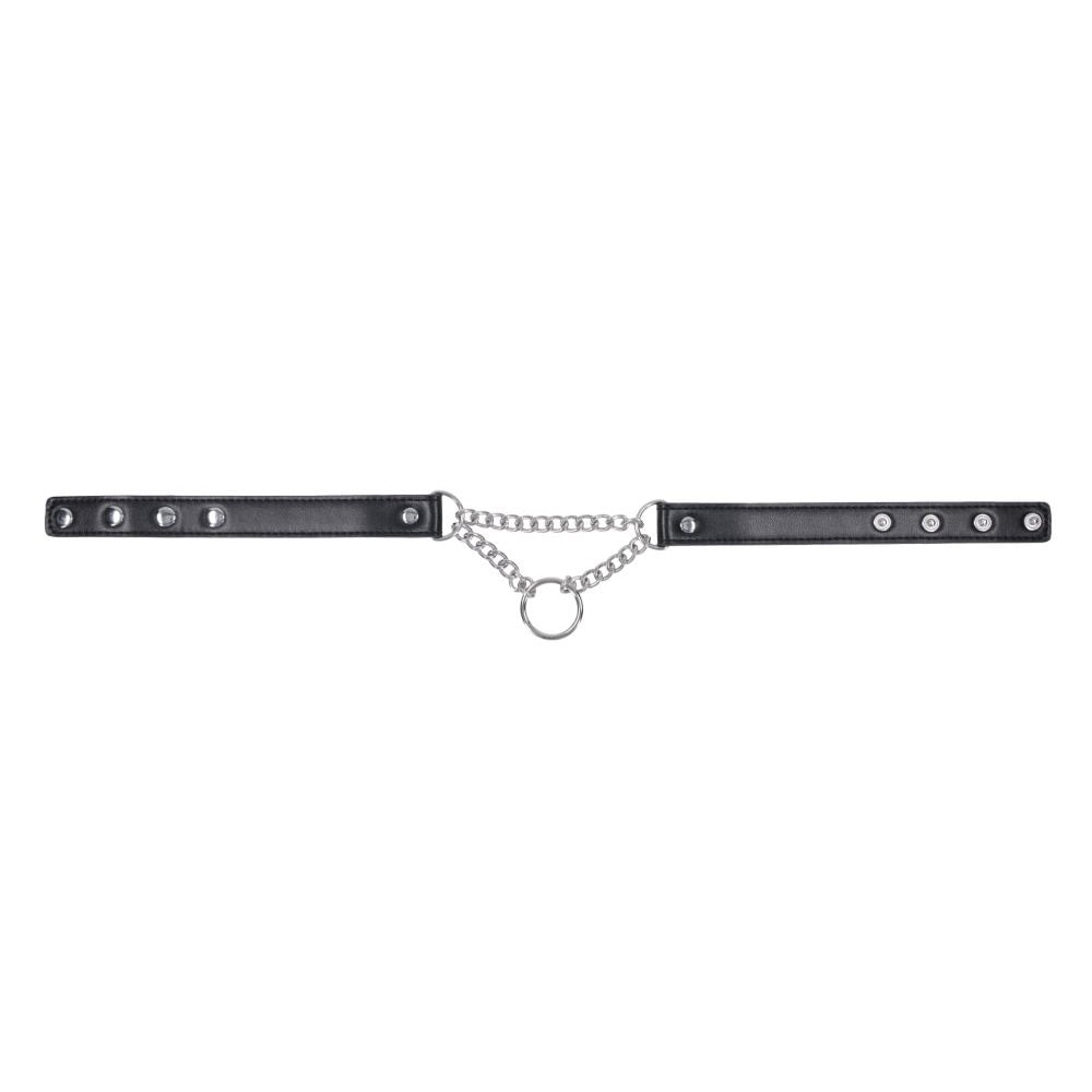 Shadow Day Collar: Elegant Black Faux Leather Accessory