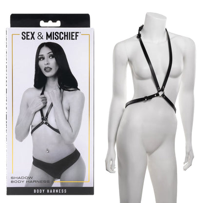 Shadow Body Harness: Chic Faux Leather Fashion Statement
