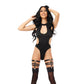 Seductive Black Faux Leather Garters with O-Ring