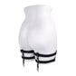 Seductive Black Faux Leather Garters with O-Ring