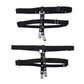 Seductive Black Faux Leather Garters with O-Ring