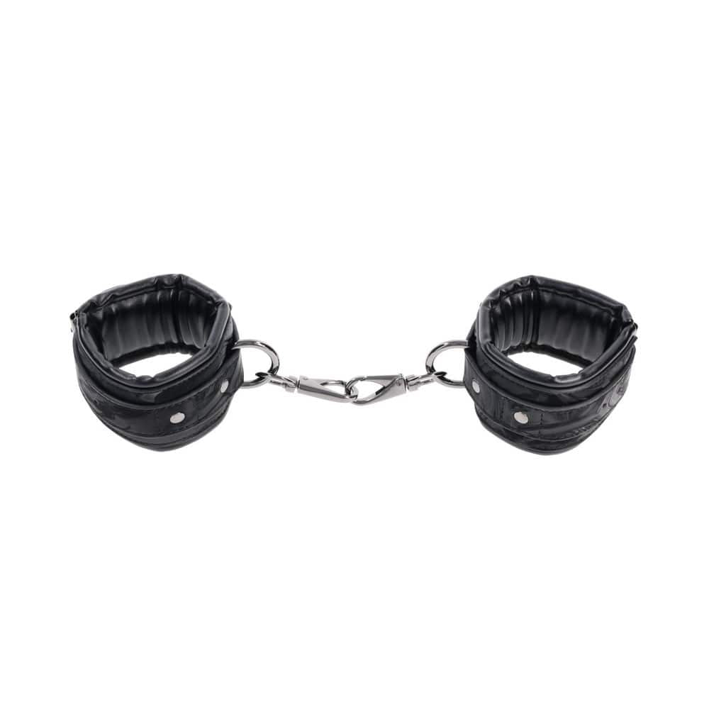 SPORTSHEETS Velvet Noir Handcuffs - Black Adjustable Cuff Restraints