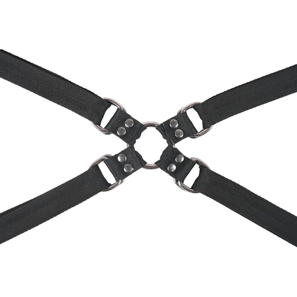 SPORTSHEETS Velvet Noir Adjustable Hog Tie & Cuff Set - Black Restraints