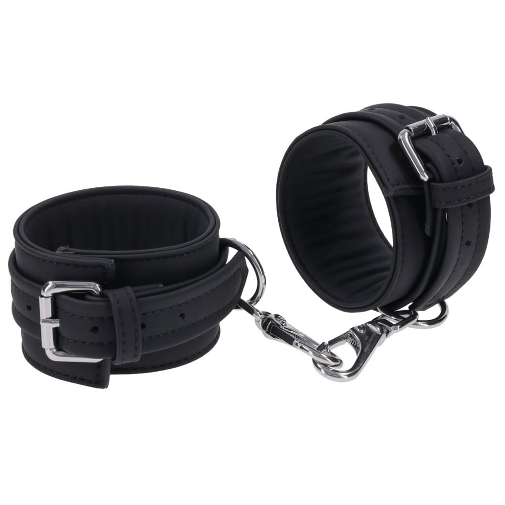 SPORTSHEETS Signature Midnight Muse Ankle Cuffs - Black Adjustable Leg Restraints