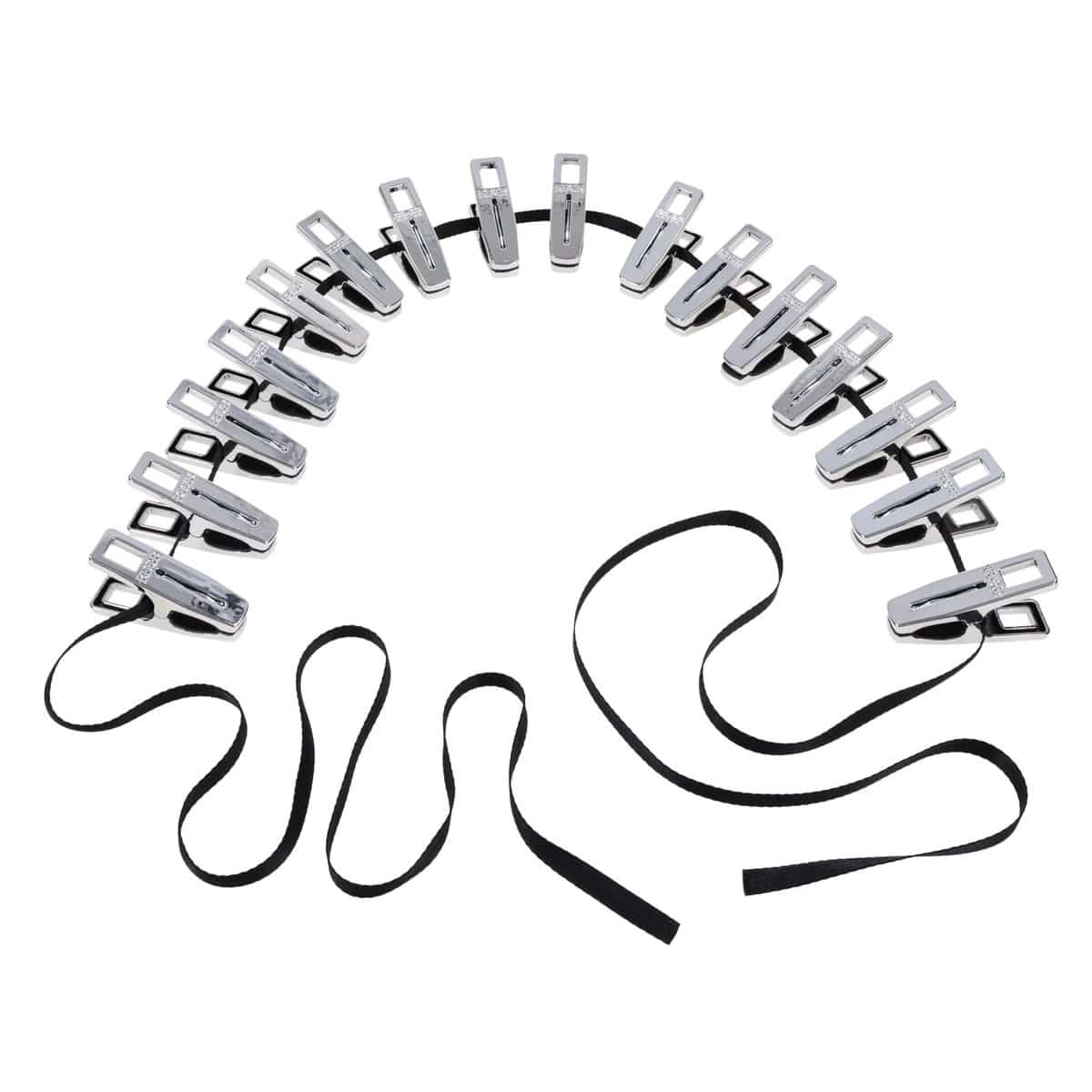EDGE Body Zipper Clothes Pins - Chrome Chrome Pins - Set of 16