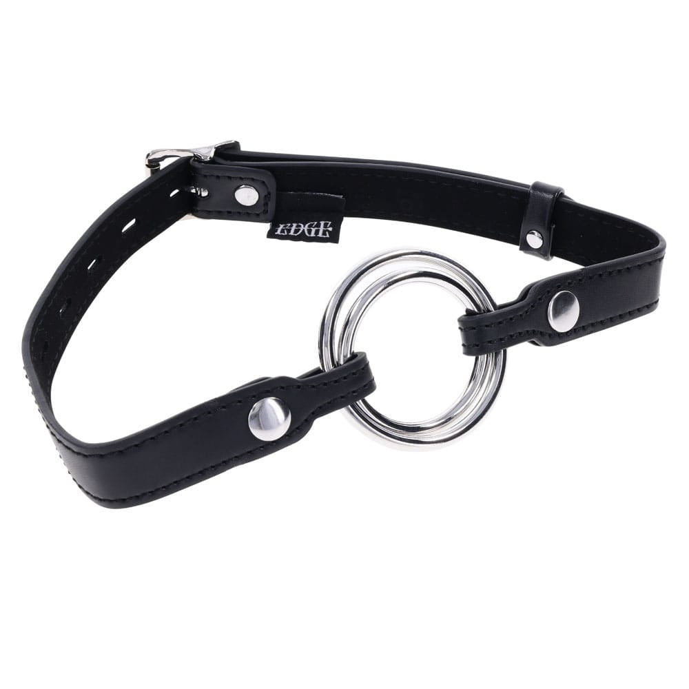 EDGE Interchangeable Ring Gag - Black Mouth Gag Restraint with 2 Interchangeable Pieces
