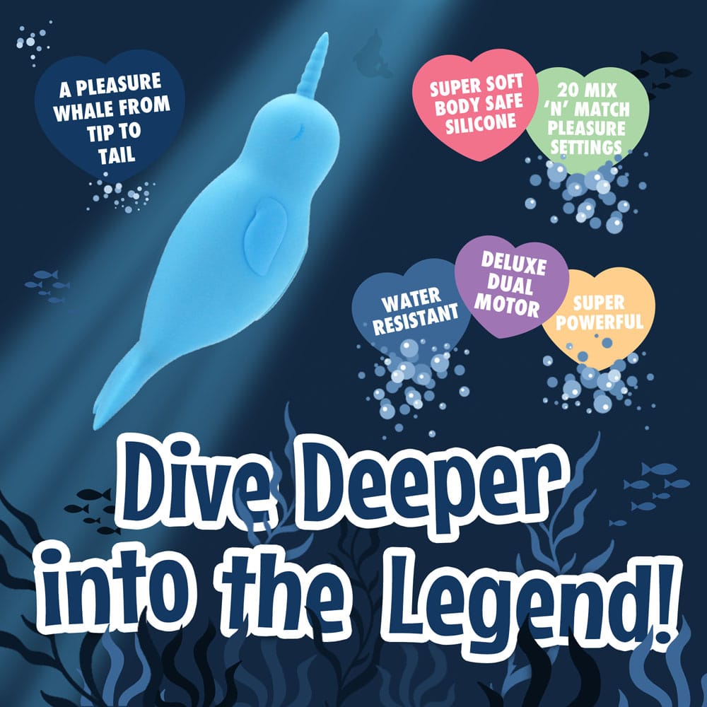 Unihorn of the Sea - Neigh Mo - The Narwhal - Blue USB Rechargeable Dual Motor Stimulator