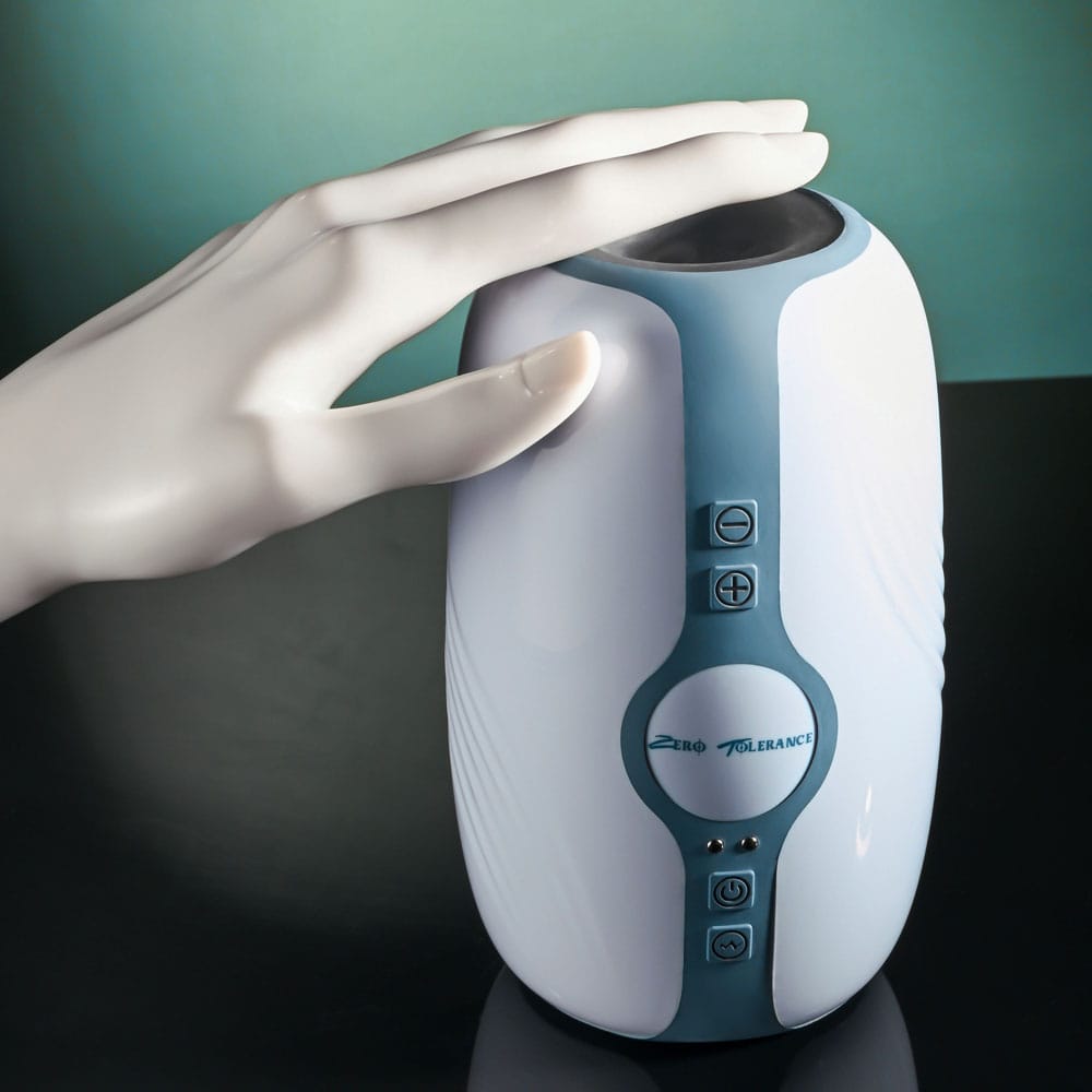 Zero Tolerance TOUCHDOWN - White 15 cm USB Rechargeable Vibrating & Tightening Stroker