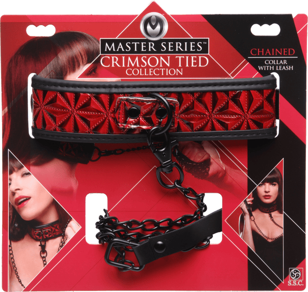 Crimson Tied Collar With Leash - Btantalized.com.au