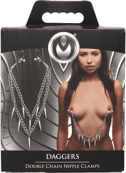 Daggers Double Chain Nipple Clamps - Btantalized.com.au