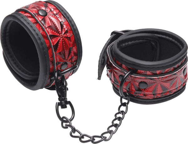 Crimson Tied Embossed Ankle Cuffs - Btantalized.com.au