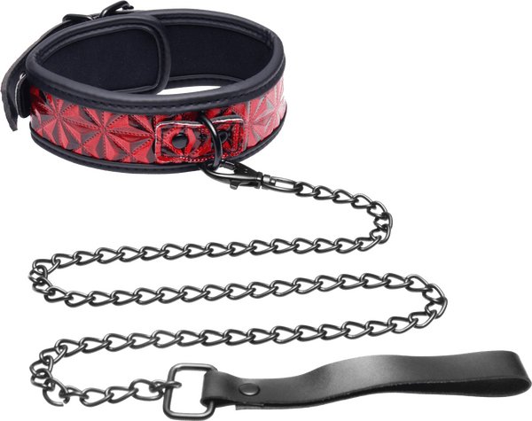 Crimson Tied Collar With Leash - Btantalized.com.au