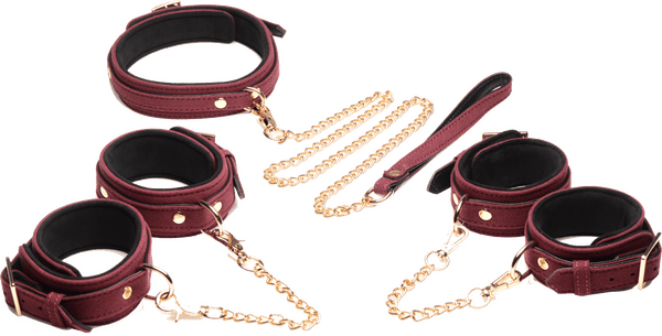 6 Piece Velvet Bondage Set - Btantalized.com.au