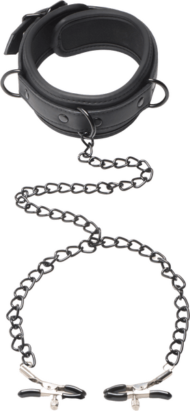 Collared Temptress Collar With Nipple Clamps - Btantalized.com.au