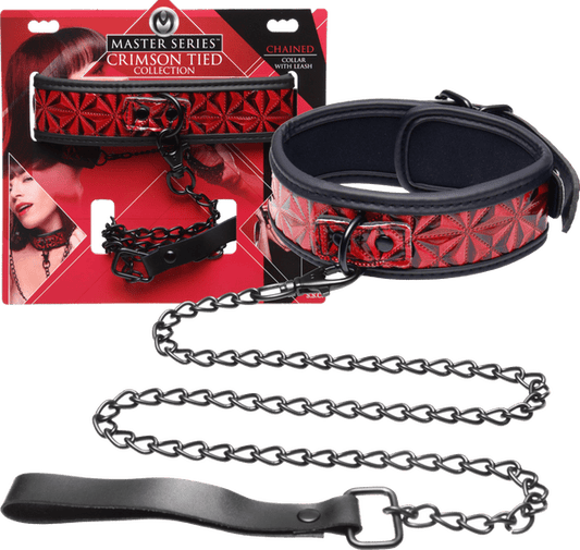 Crimson Tied Collar With Leash - Btantalized.com.au