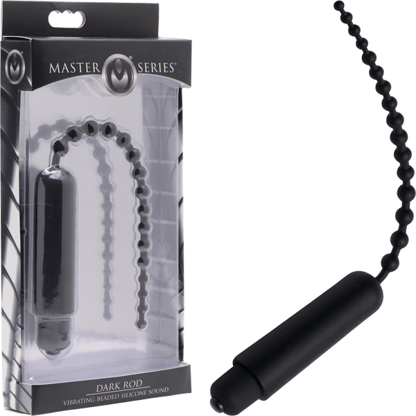 Dark Rod Vibrating Beaded Silicone Sound - Btantalized.com.au