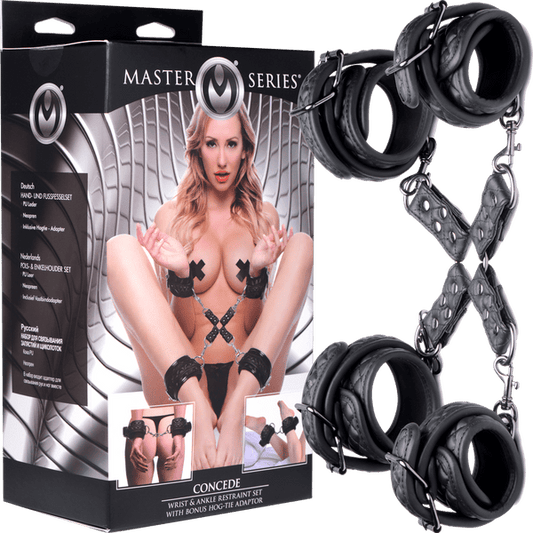 Concede Wrist & Ankle Restraint Set With Bonus Hog-Tie Adaptor - Btantalized.com.au