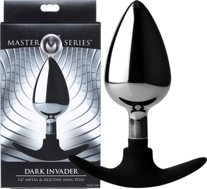 Dark Invader Metal And Silicone Anal Plug - Large - Btantalized.com.au