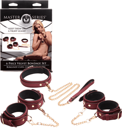 6 Piece Velvet Bondage Set - Btantalized.com.au