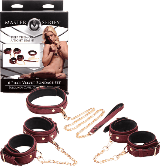 6 Piece Velvet Bondage Set - Btantalized.com.au