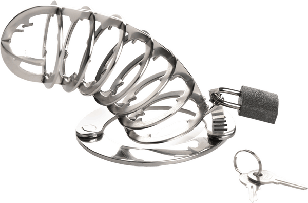 Stainless Steel Spiked Chastity Cage - Btantalized.com.au