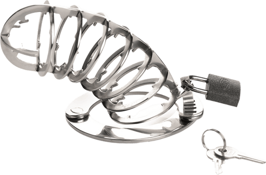 Stainless Steel Spiked Chastity Cage - Btantalized.com.au