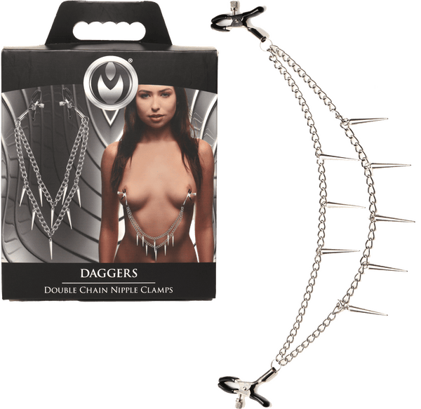 Daggers Double Chain Nipple Clamps - Btantalized.com.au